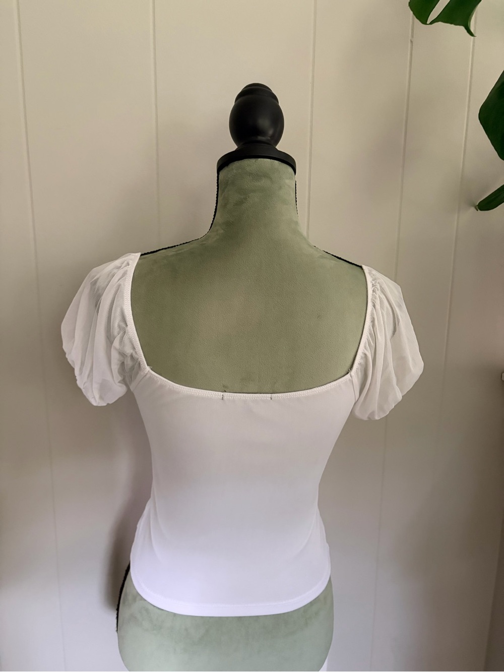 White Ruffle-Trim Top - Picture 2 of 3